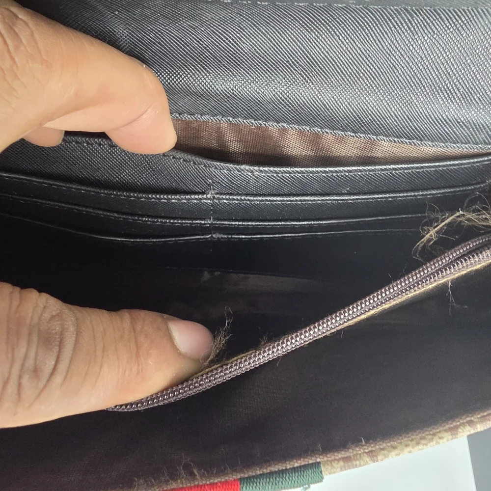 Authentic GUCCI Ophidia GG Supreme Continental Wallet Black Leather Web Strip - Picture 5 of 10